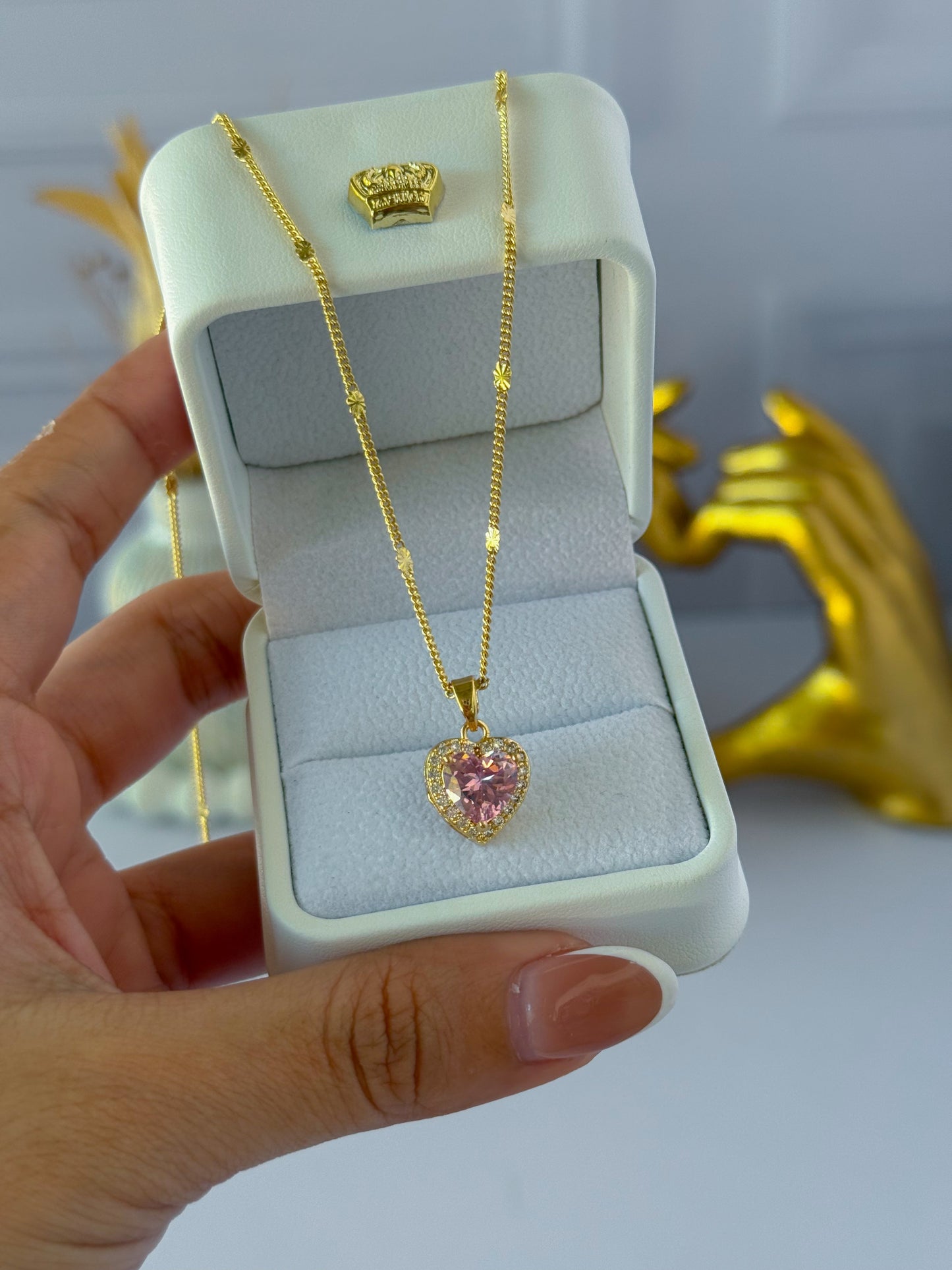 Pink heart chain