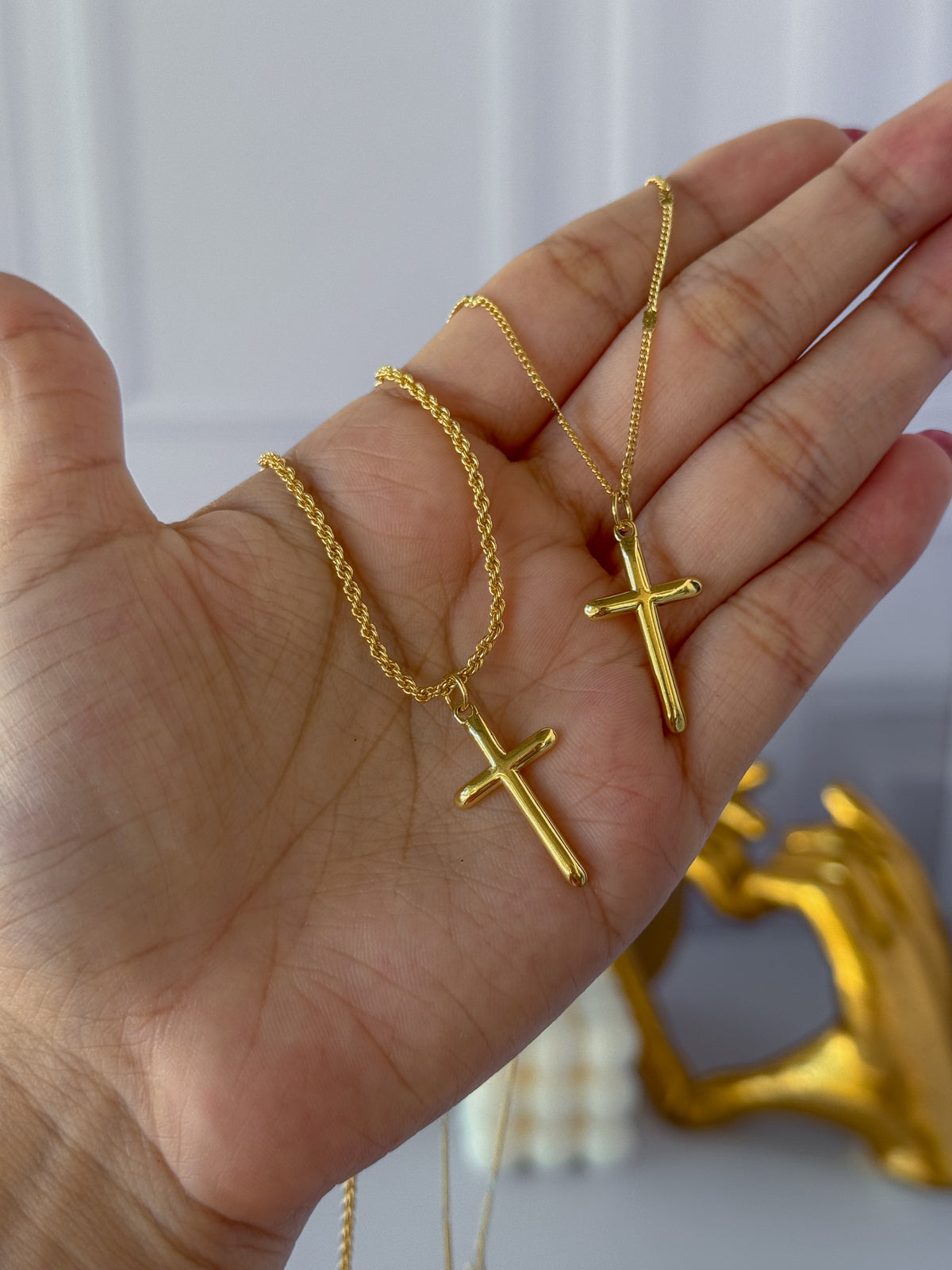 Dúo de cadenas para compartir Cruz