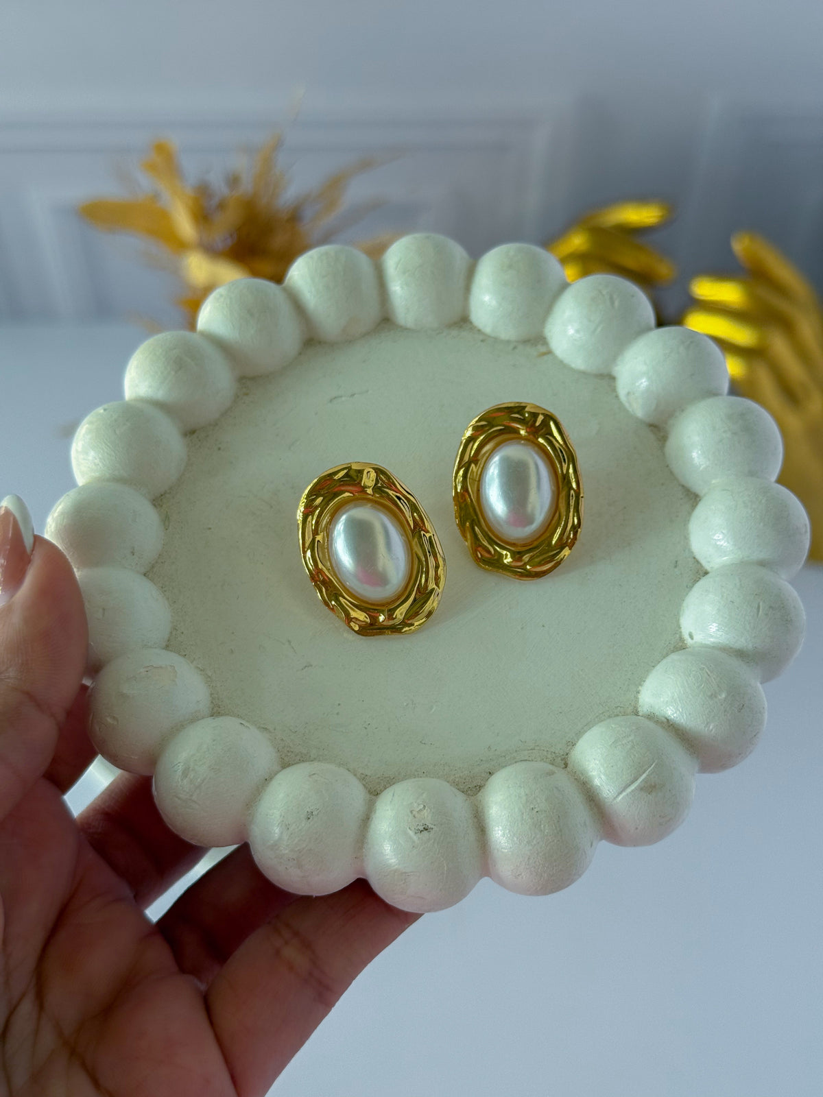 Aretes circulares de perla