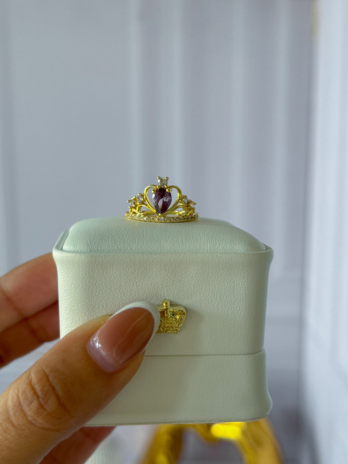 Golden crown ring
