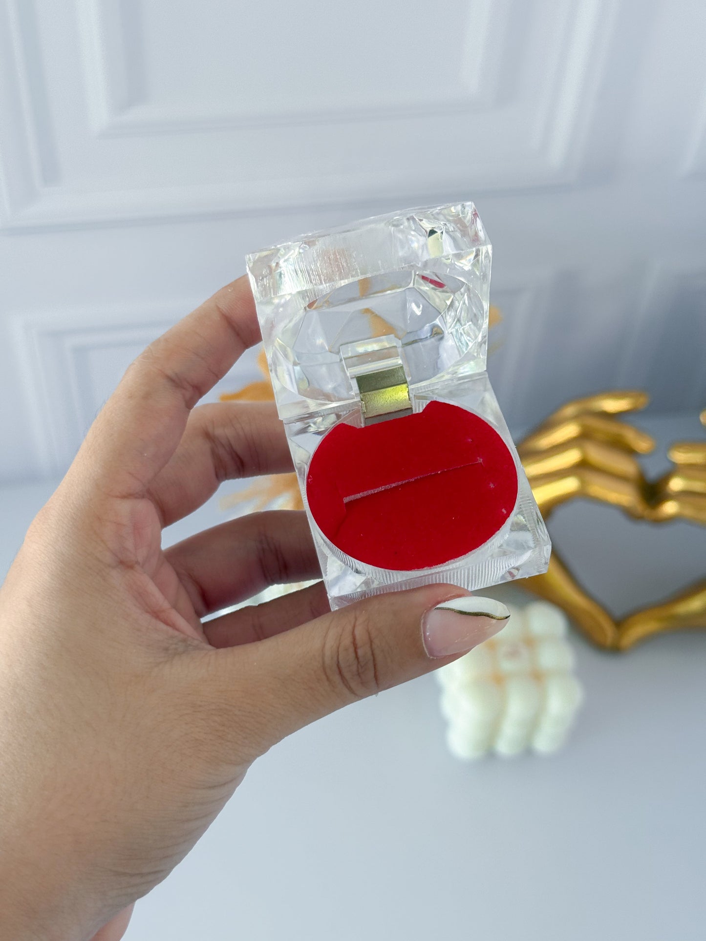 Cofre acrílico para anillos