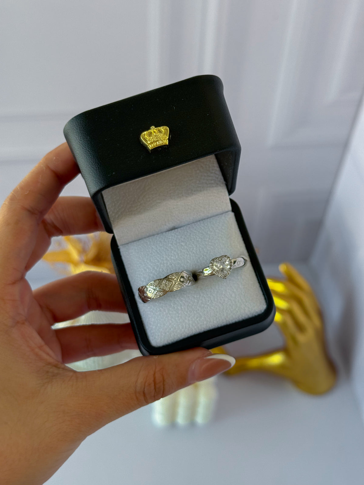 Anillos promesa plateado corazón