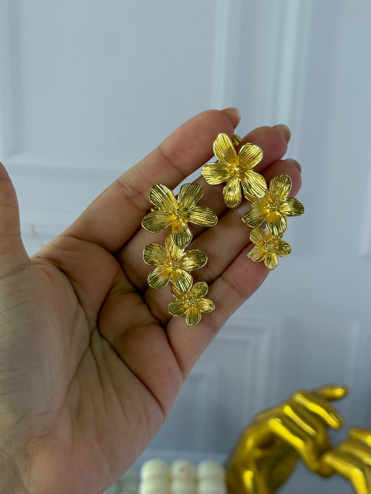 Aretes jardín dorado