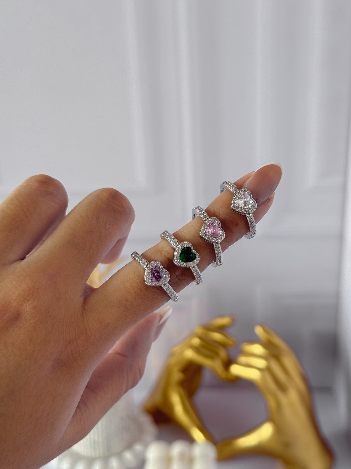 Silver heart ring