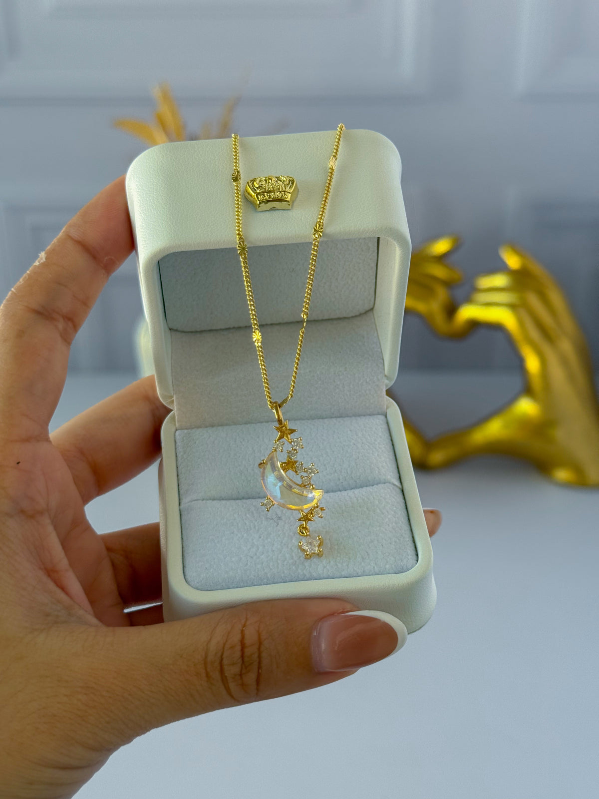 Cadena de luna con diamante