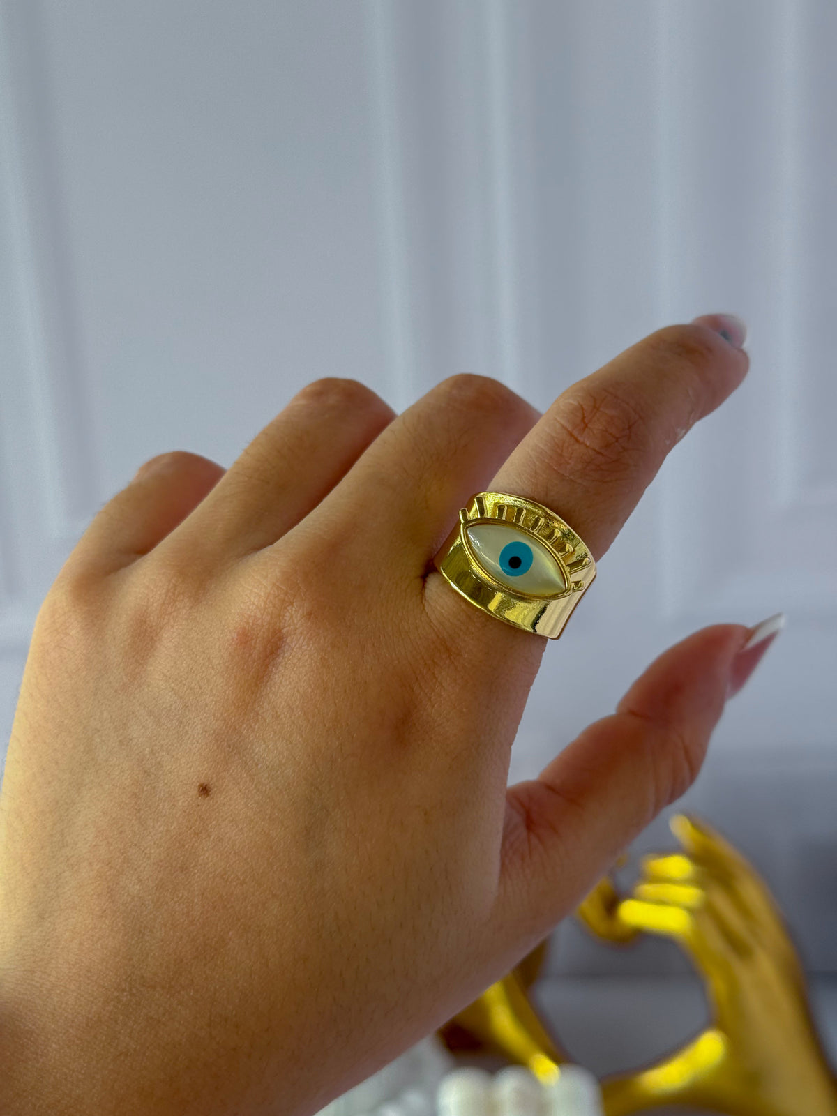 Large evil eye ring