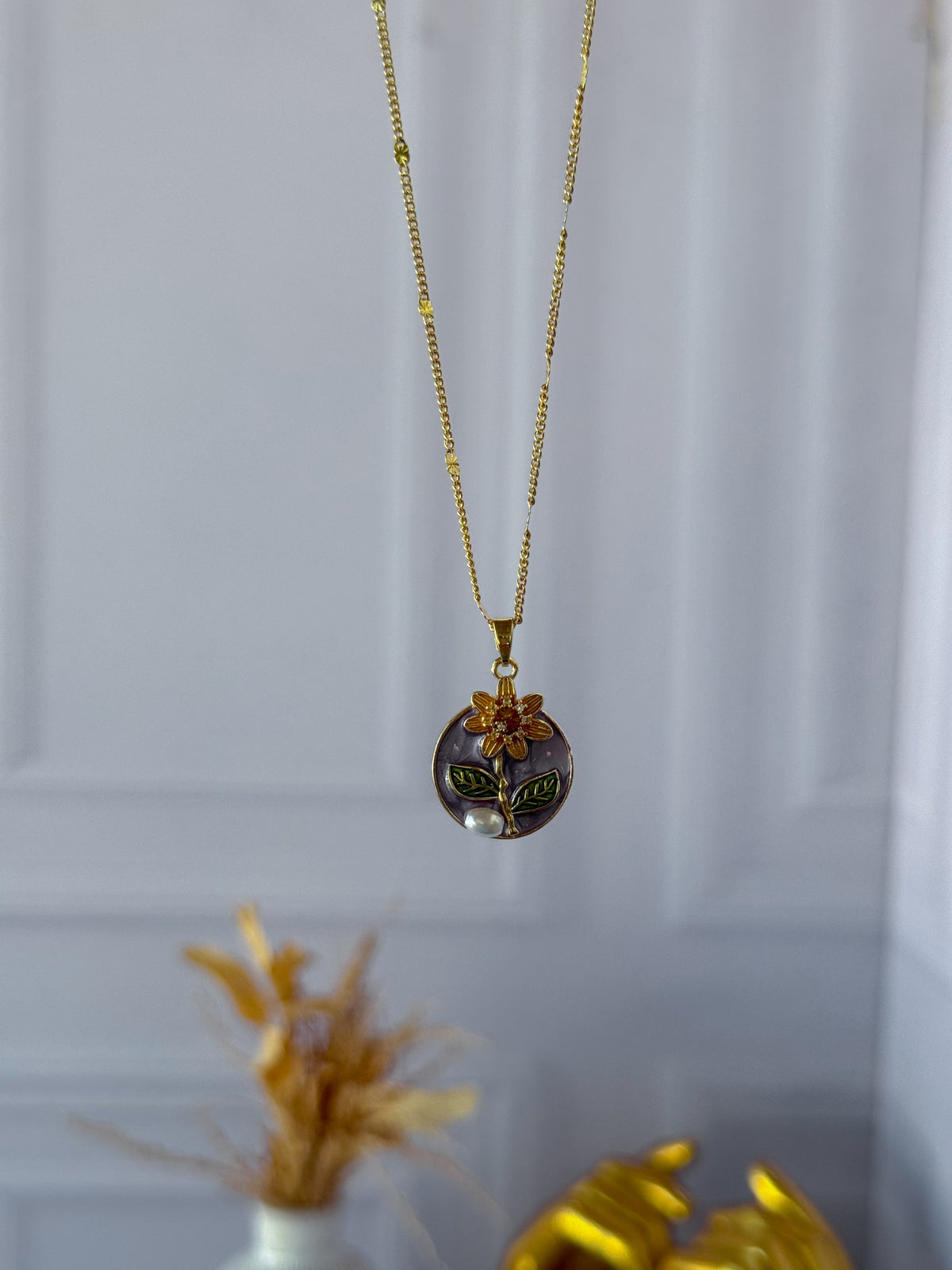 Purple sunflower chain
