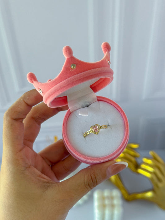 Anillo promesa cofre rosado
