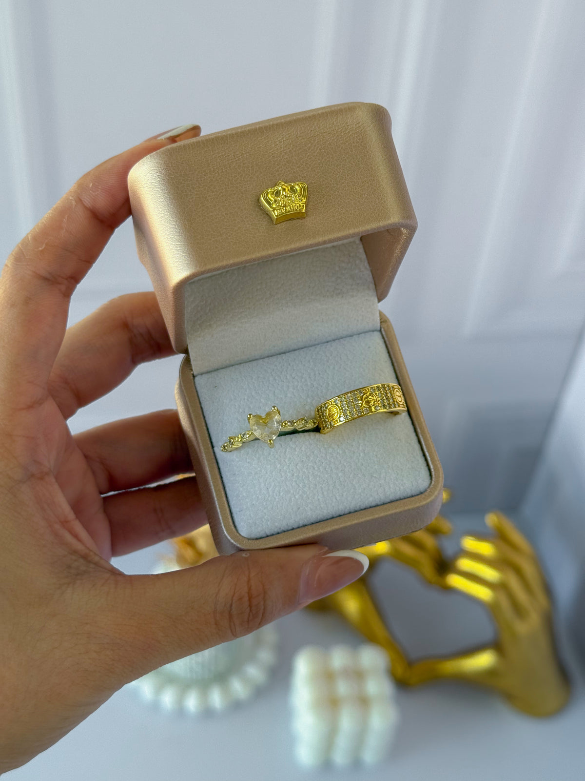 Anillos promesa corazón blanco