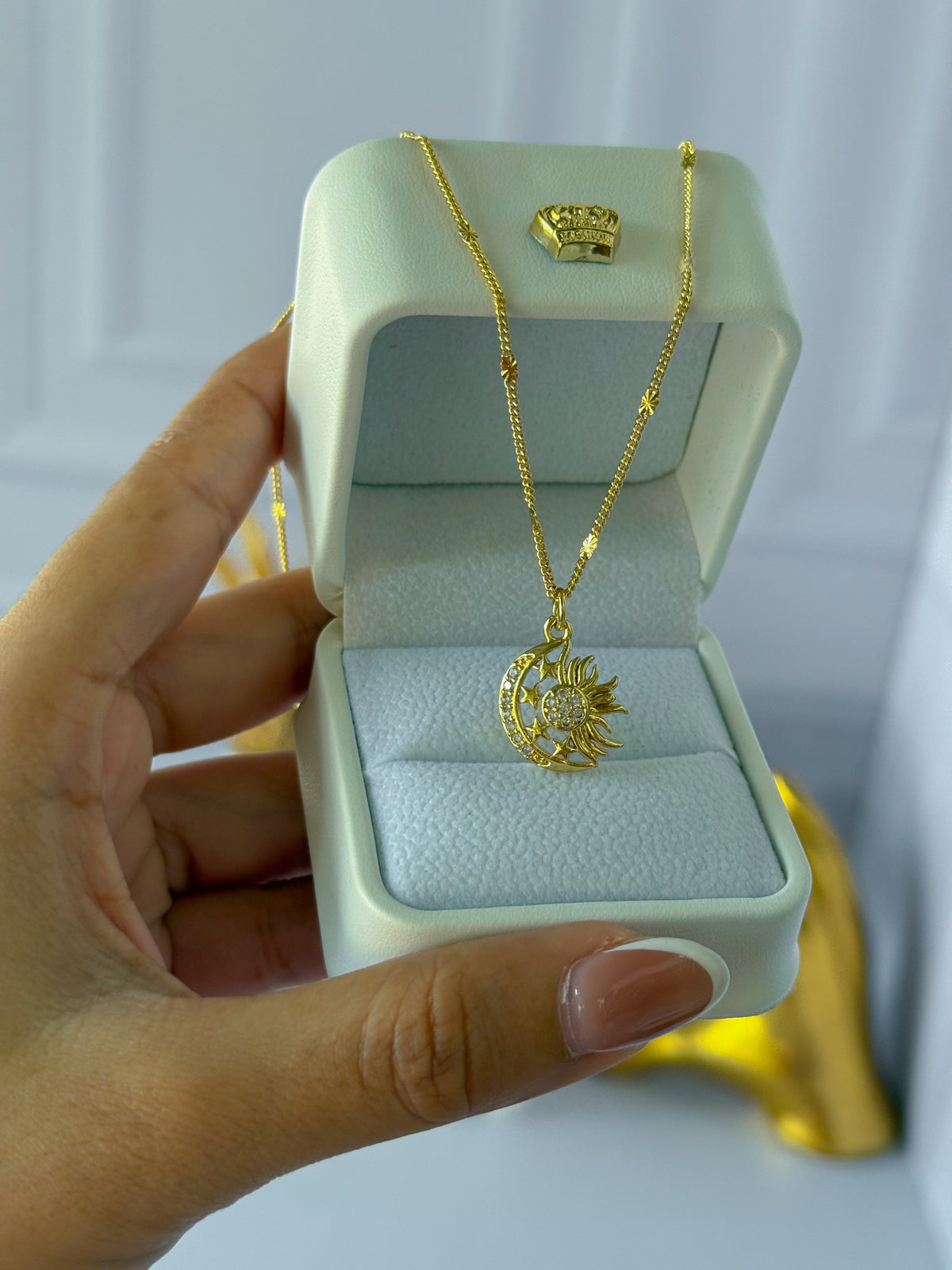 Sun and moon necklace