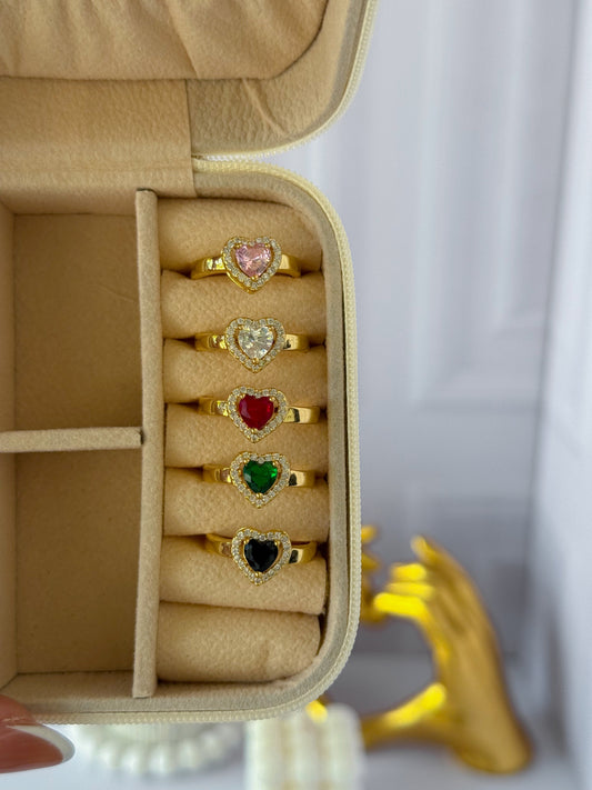 Anillo grande de corazón nacarado