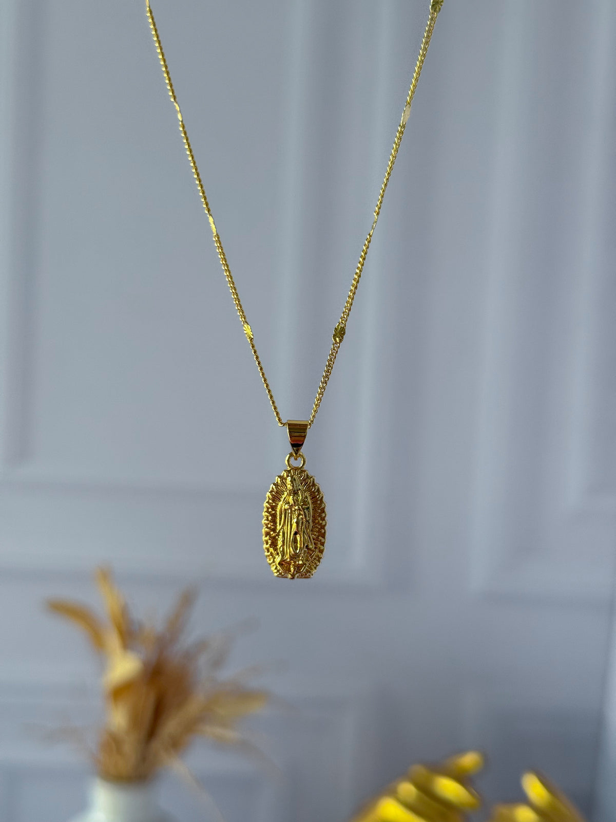 Virgin mary necklace