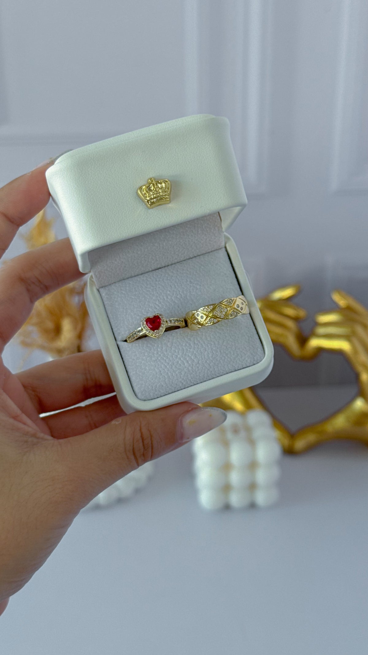 Anillos promesa corazón rojo