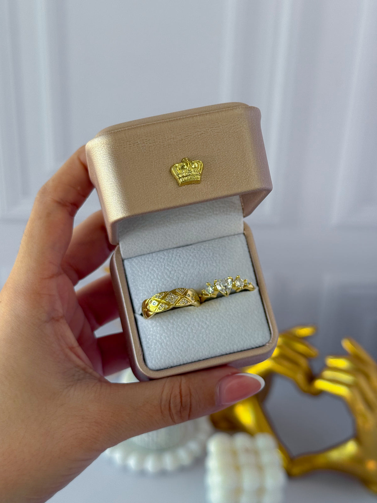 Anillos promesa corazón blanco