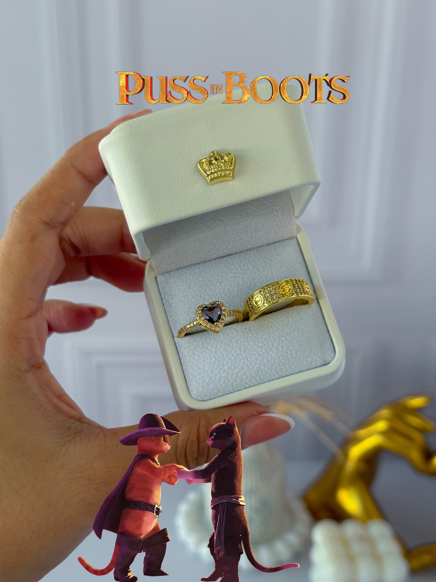 Anillos promesa “Puss-Boots”