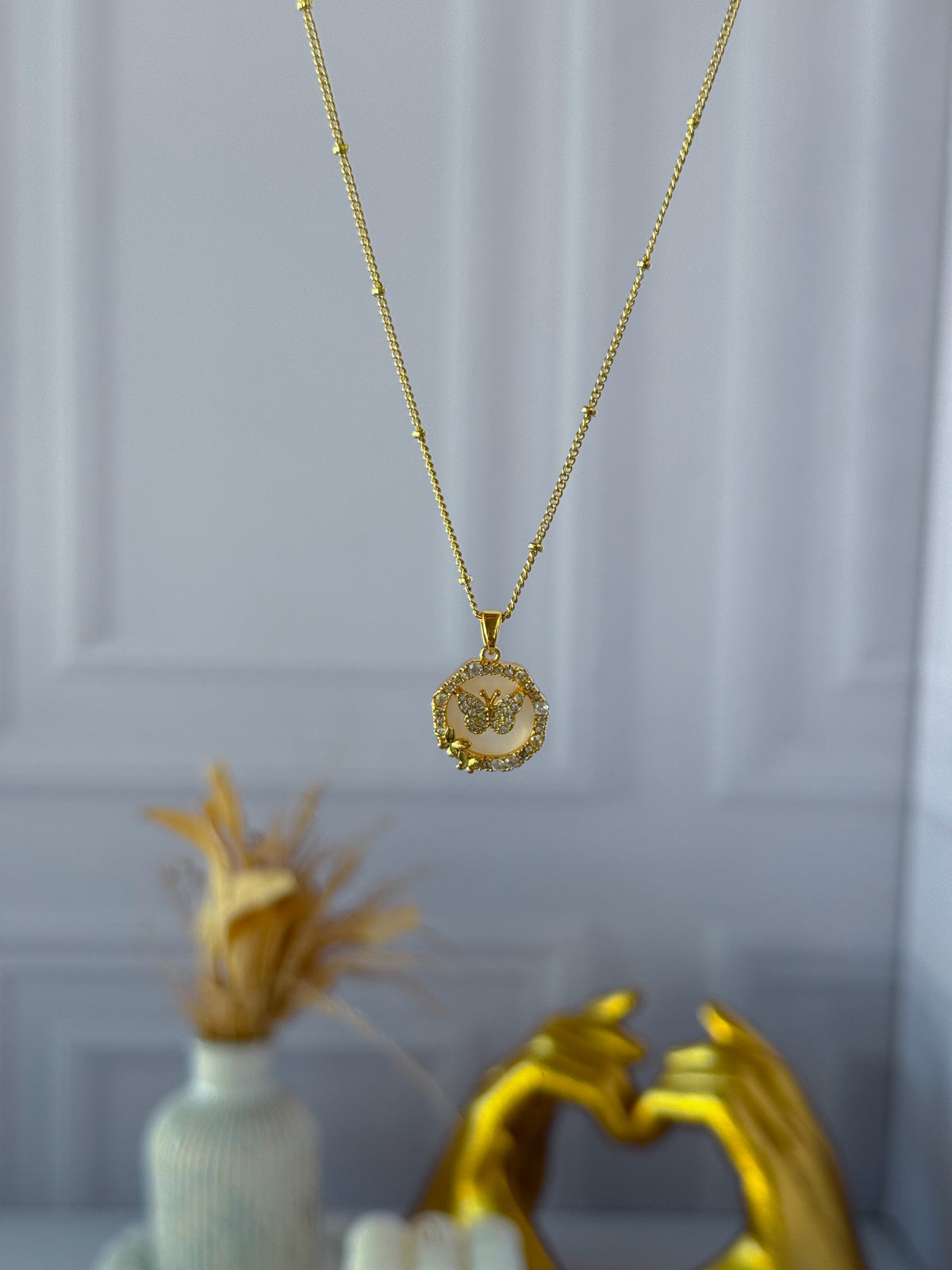 Beaded butterfly chain
