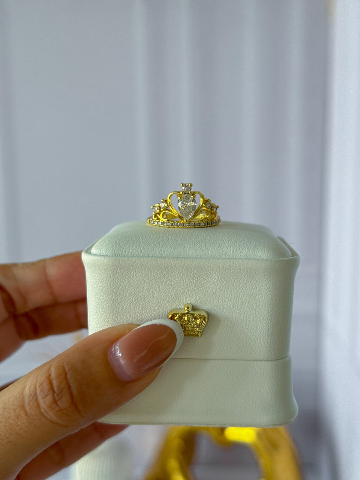 Golden crown ring