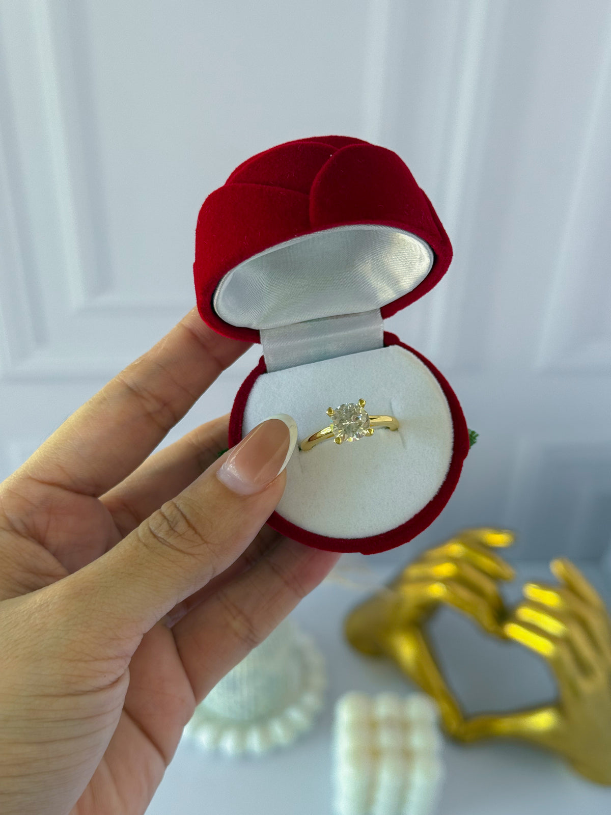 Anillo promesa piedra grande