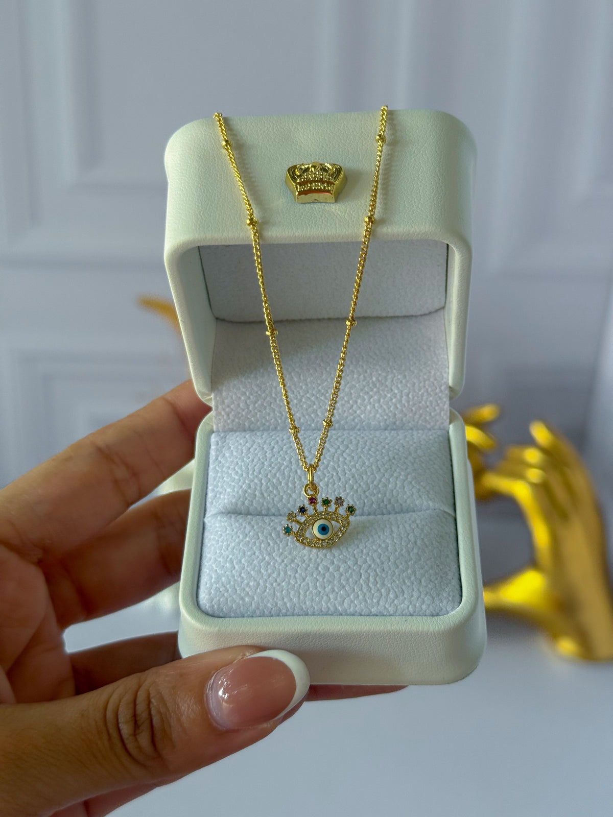 Cadena con ojo turco pequeño