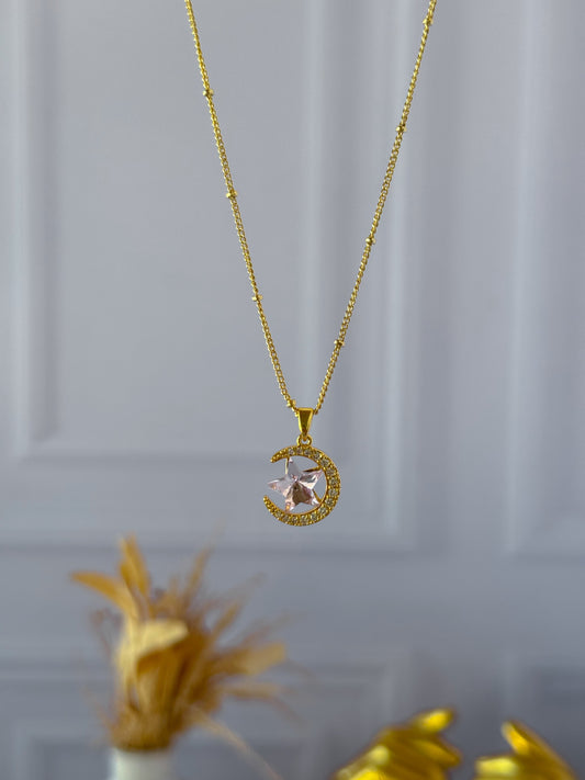 Pink moon star chain