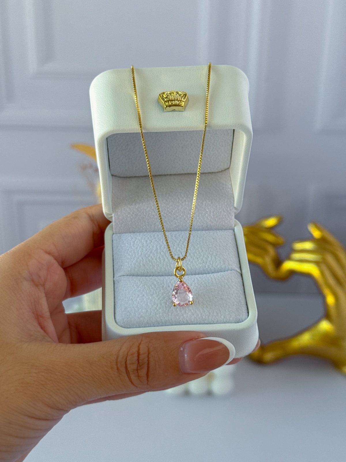Pink teardrop chain