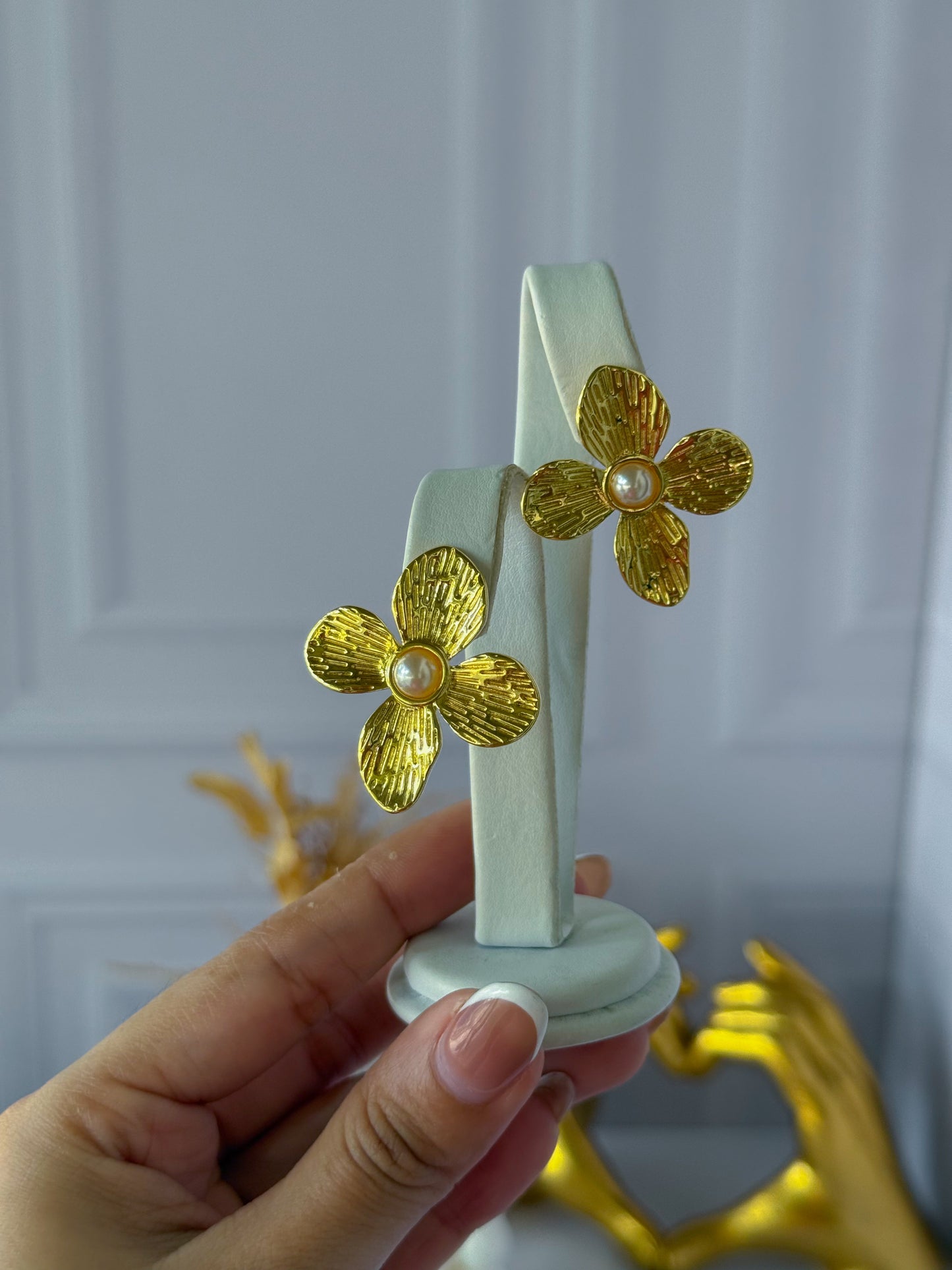 Pendientes de flor grande
