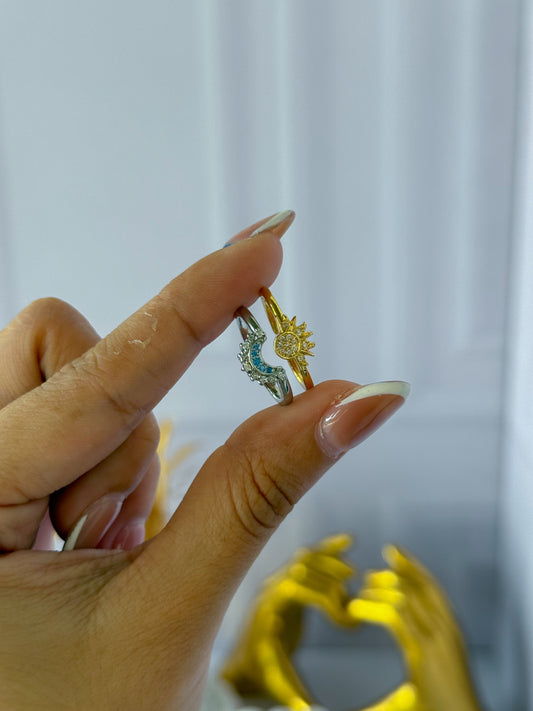Sun and moon couple ring includes chest