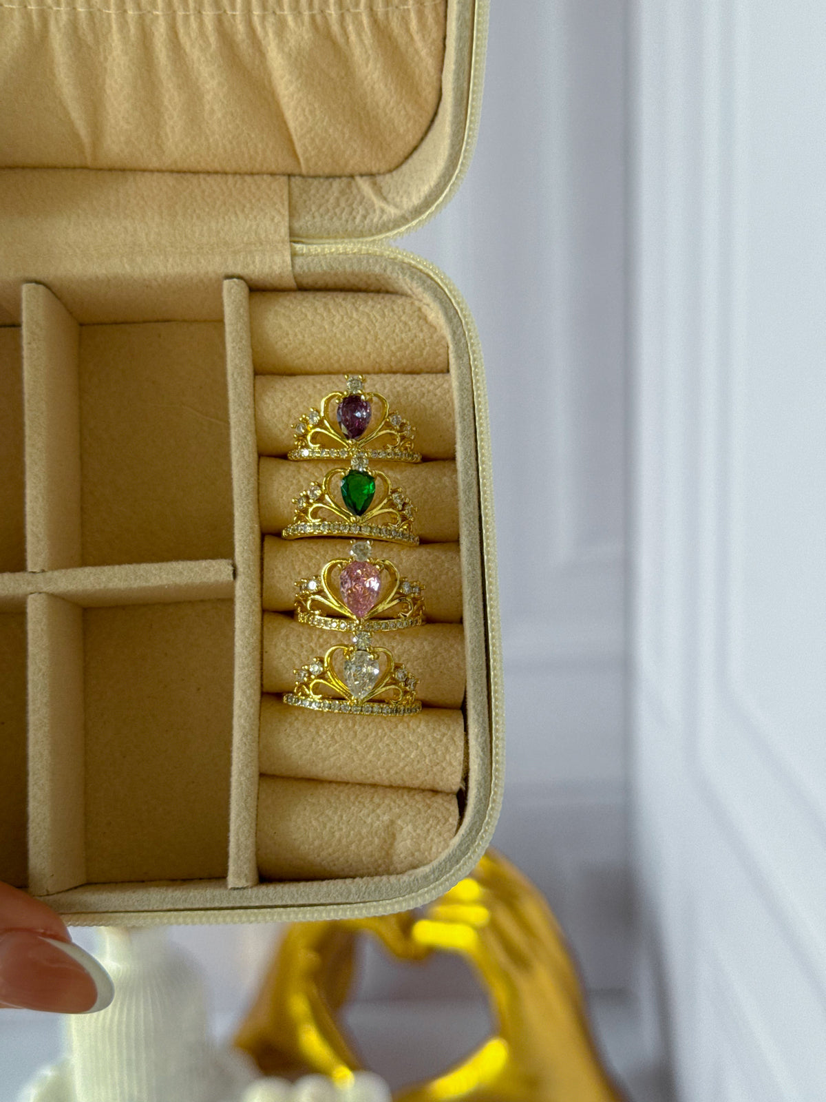 Golden crown ring