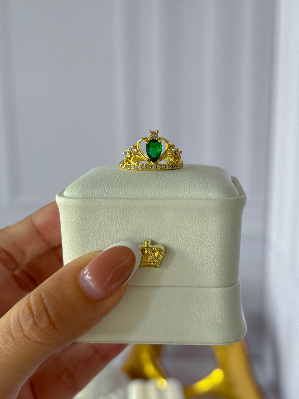 Golden crown ring