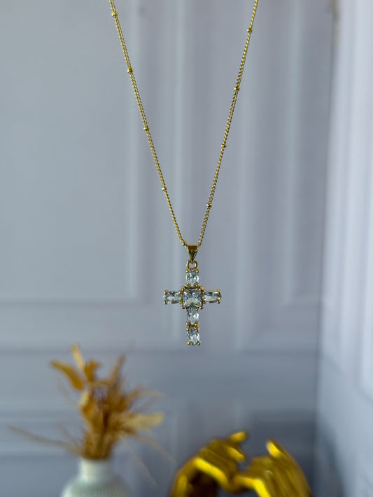 Pearled cross chain