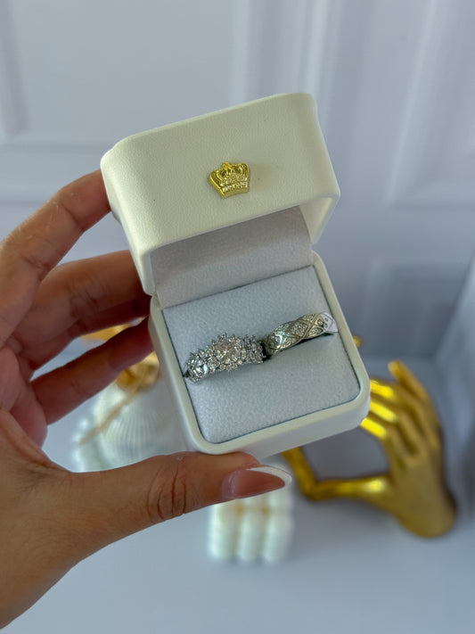 Anillos promesa plateado