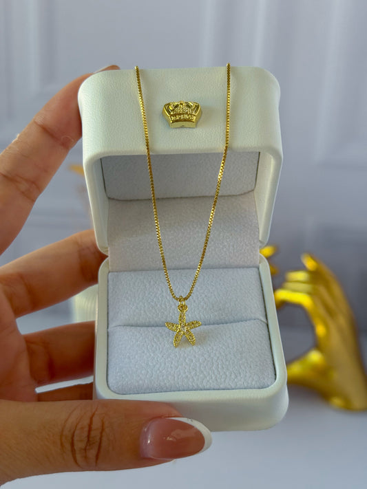 Cadena con dije de estrella de mar mini