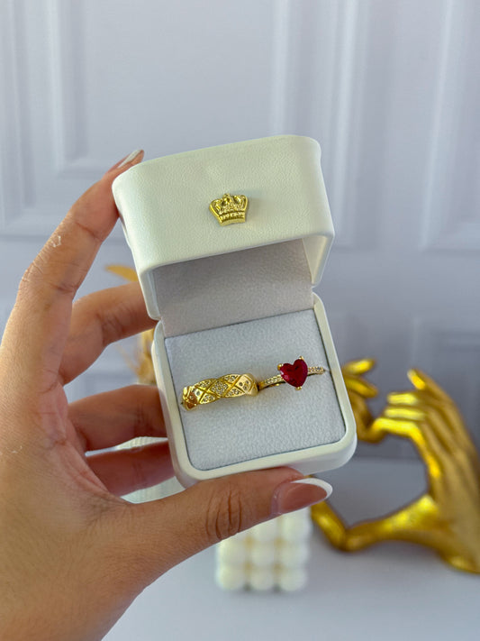 Anillos promesa corazón rojo