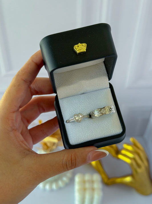 Anillos promesa plateado corazón