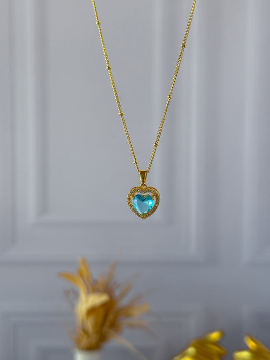 Sky blue heart chain