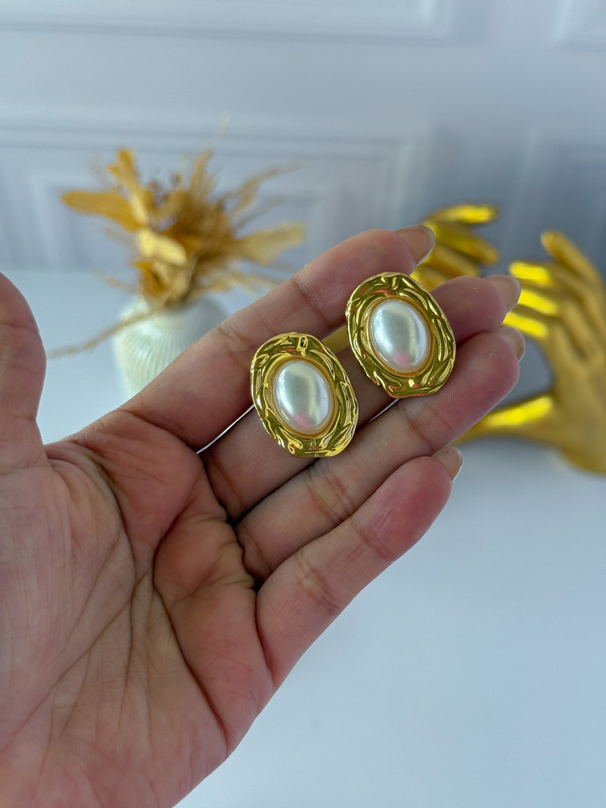 Aretes circulares de perla