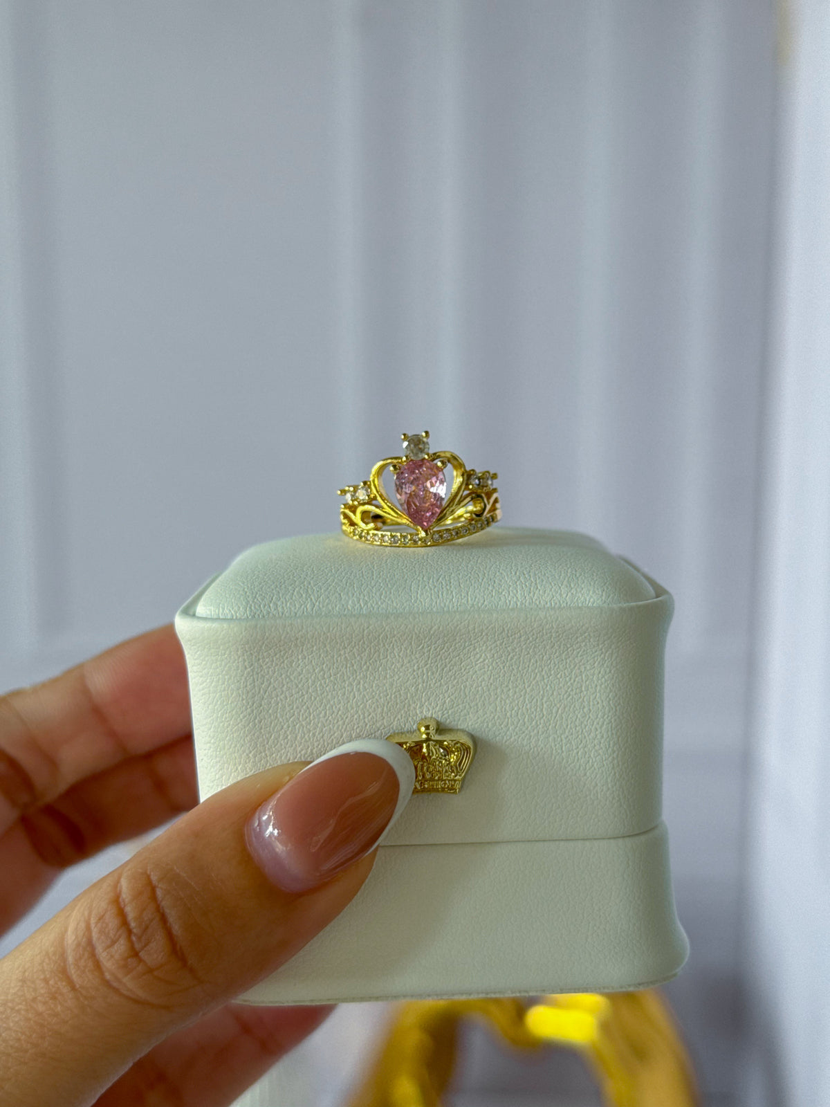 Golden crown ring