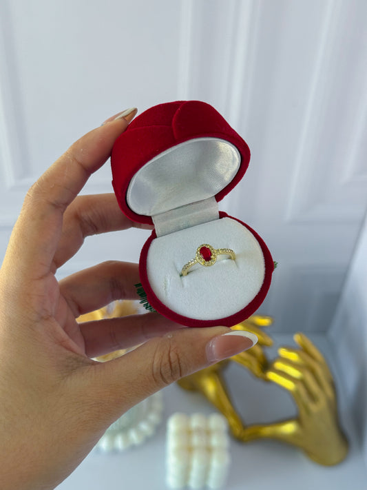 Anillo promesa con cofre de rosita