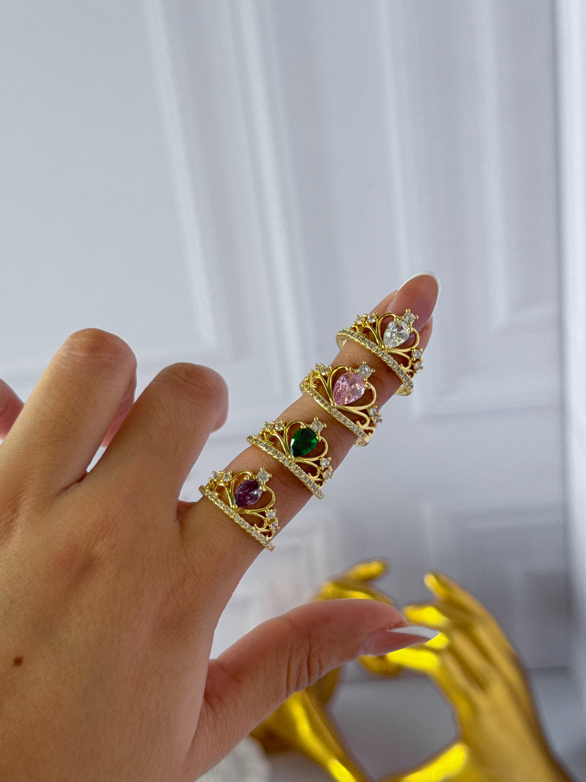 Golden crown ring