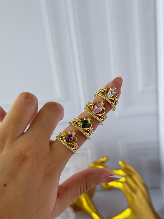 Golden crown ring