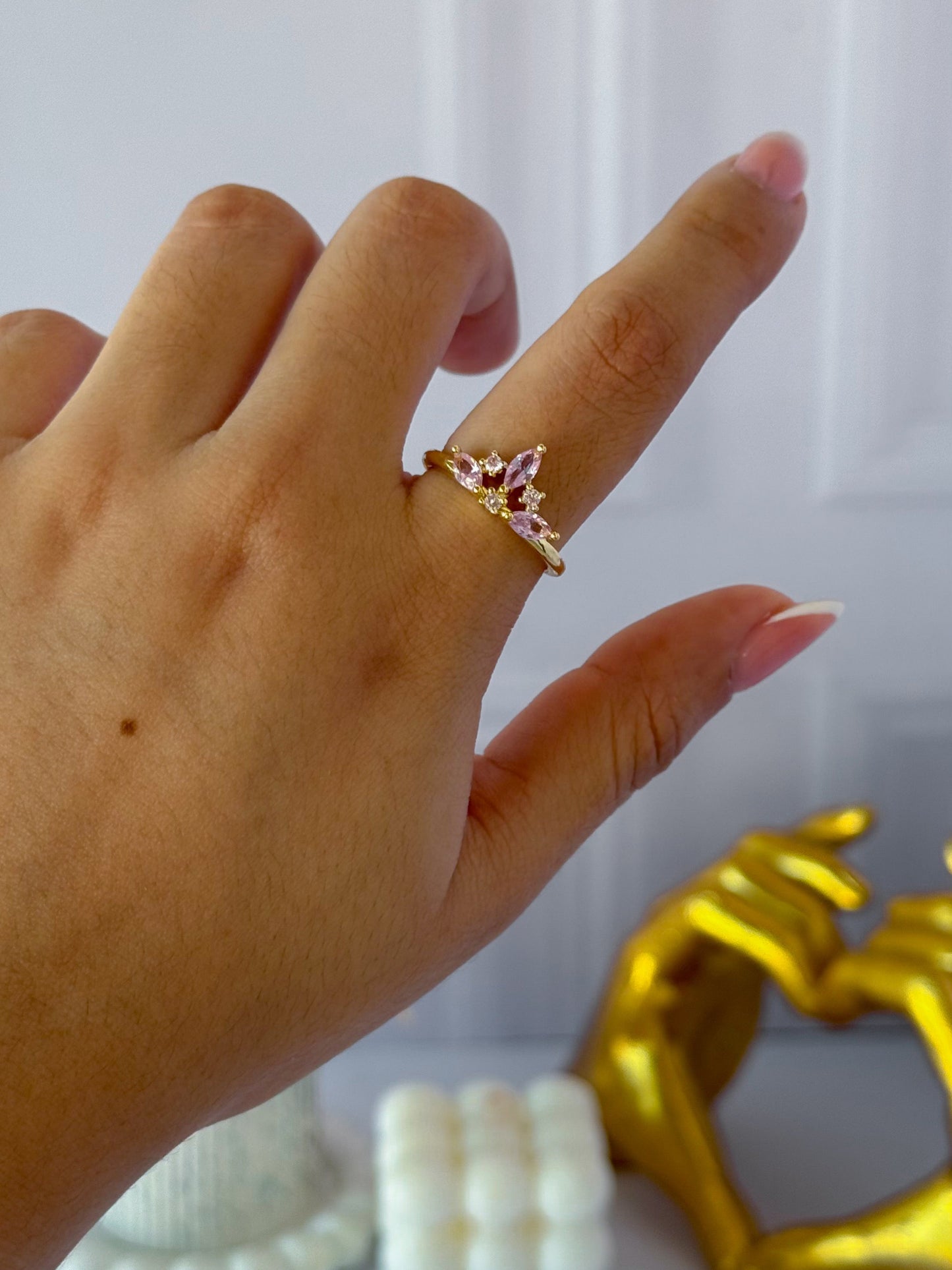 Pink Crown Ring