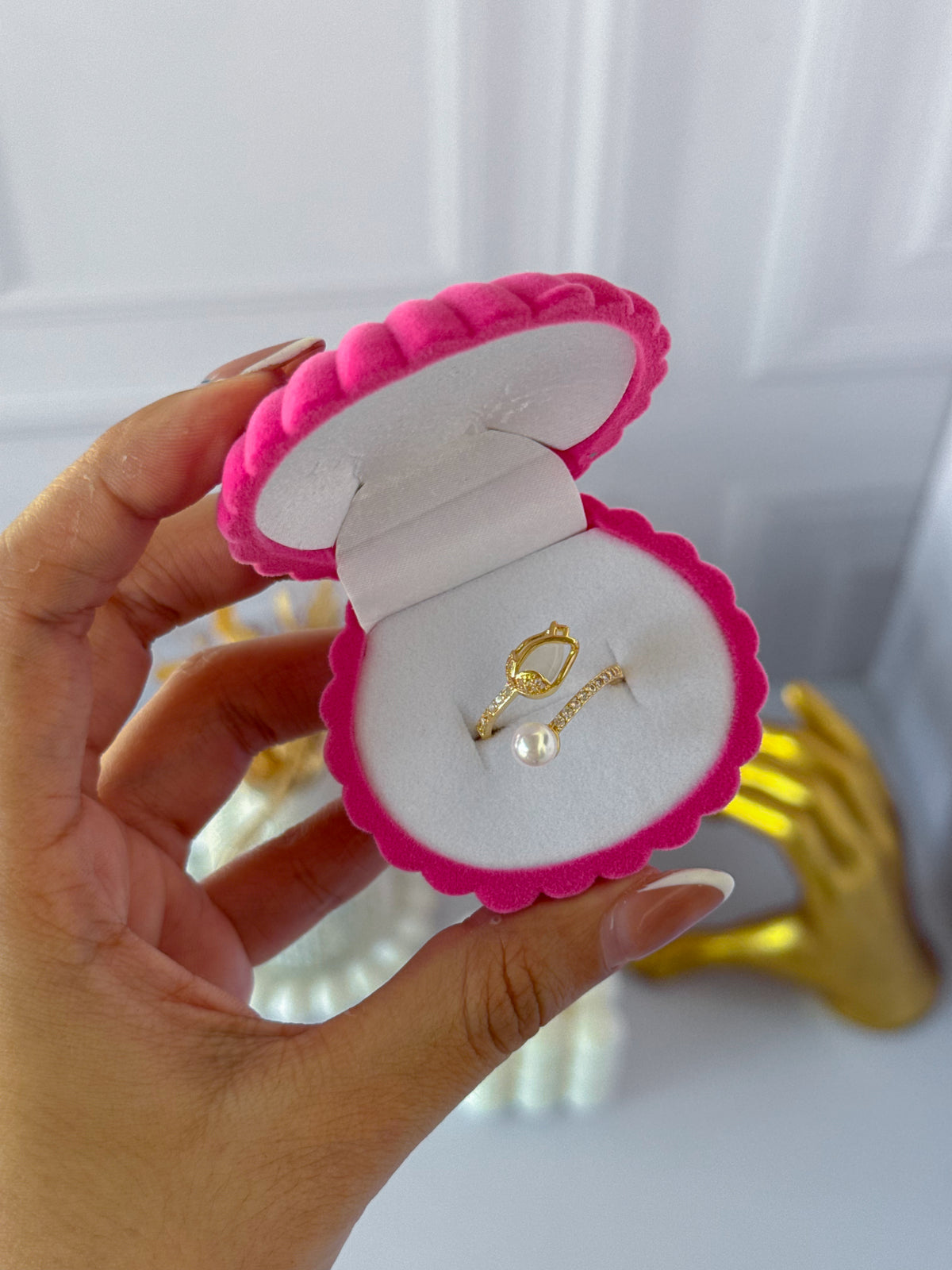 Anillo promesa tulipán blanco