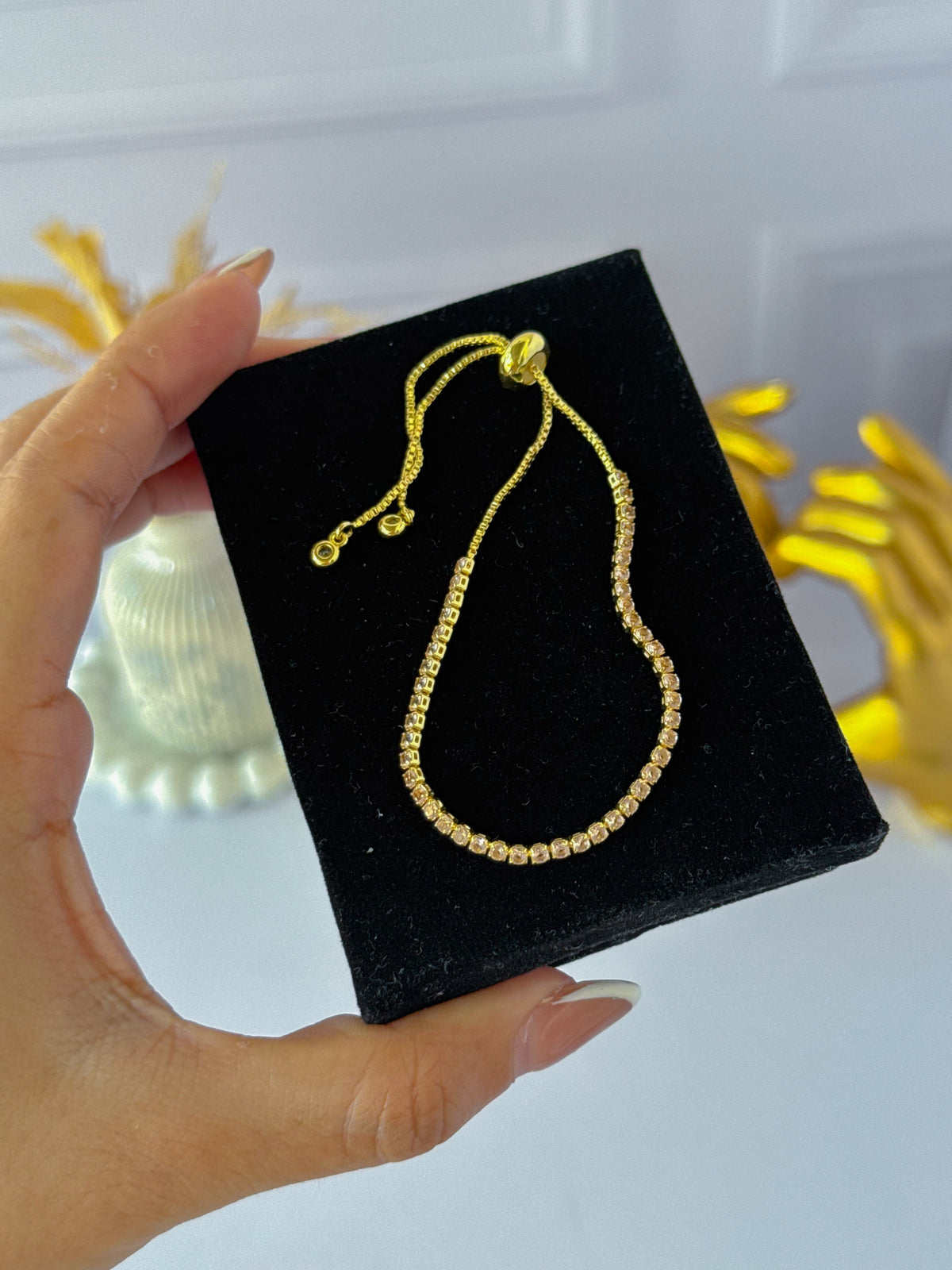 Thin diamond bracelet