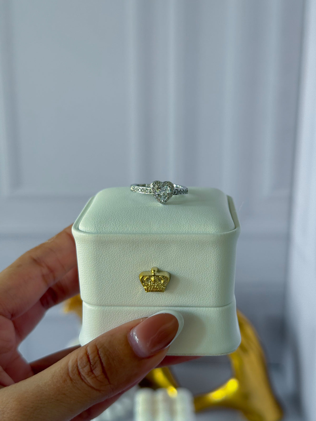 Silver heart ring