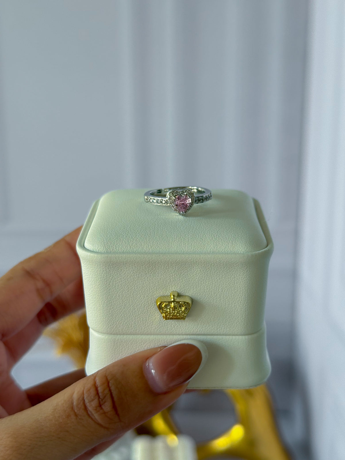 Silver heart ring